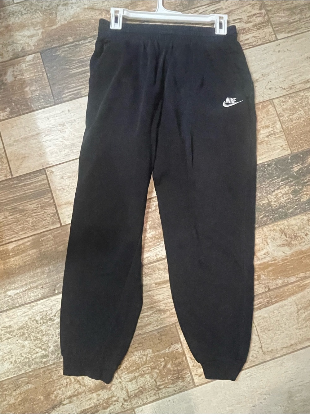 Nike Black Sweatpants with White Swoosh - Kids